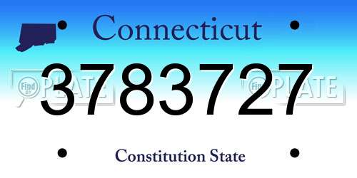 3783727 Connecticut License Plate