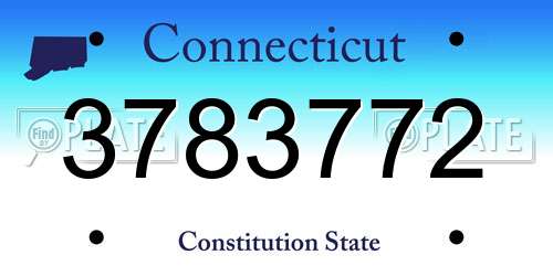 3783772 Connecticut License Plate