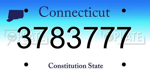3783777 Connecticut License Plate