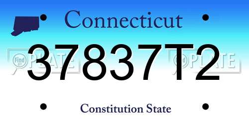 37837T2 Connecticut License Plate