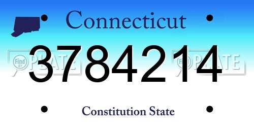 3784214 Connecticut License Plate