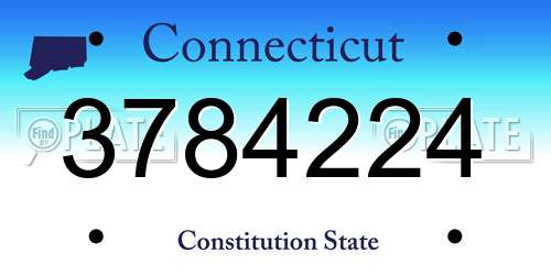 3784224 Connecticut License Plate