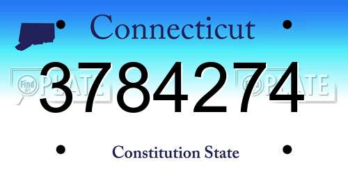 3784274 Connecticut License Plate