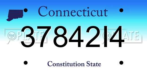 37842I4 Connecticut License Plate
