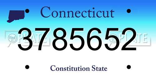 3785652 Connecticut License Plate