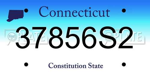 37856S2 Connecticut License Plate