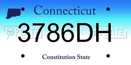 3786DH Connecticut License Plate