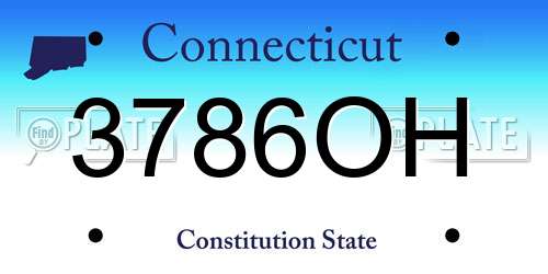 3786OH Connecticut License Plate