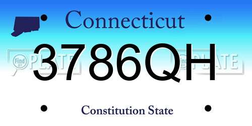 3786QH Connecticut License Plate