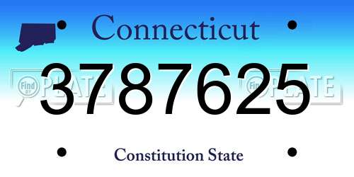 3787625 Connecticut License Plate