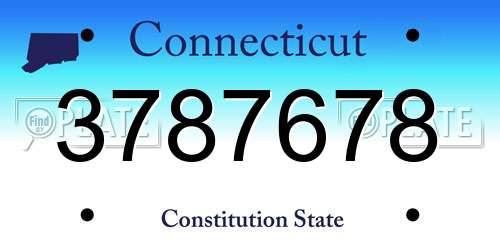 3787678 Connecticut License Plate