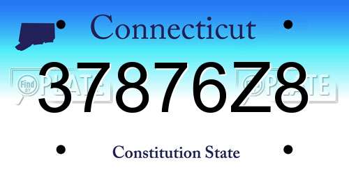 37876Z8 Connecticut License Plate