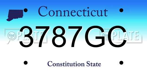 3787GC Connecticut License Plate