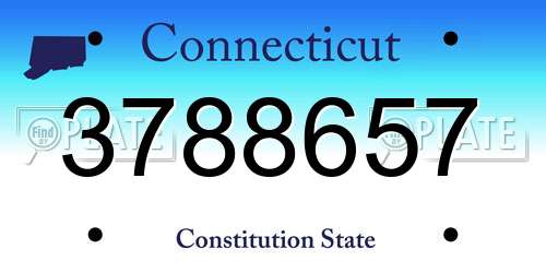 3788657 Connecticut License Plate