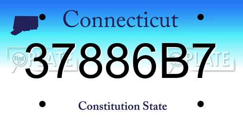 37886B7 Connecticut License Plate