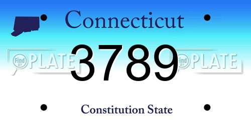 3789 Connecticut License Plate