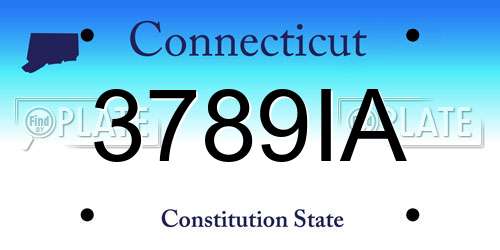 3789IA Connecticut License Plate