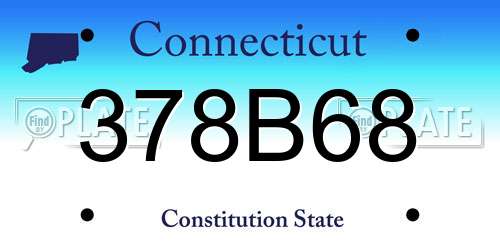378B68 Connecticut License Plate