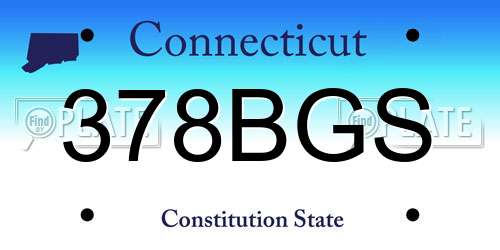 378BGS Connecticut License Plate
