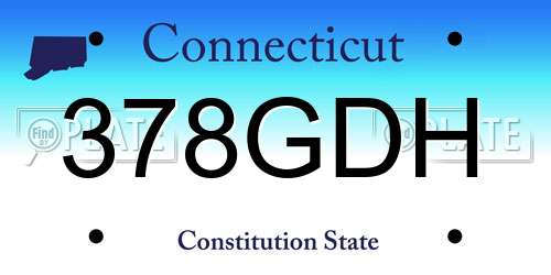 378GDH Connecticut License Plate