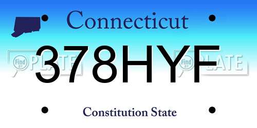 378HYF Connecticut License Plate