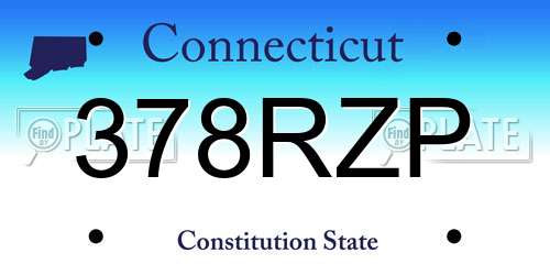 378RZP Connecticut License Plate