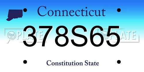 378S65 Connecticut License Plate