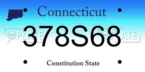 378S68 Connecticut License Plate