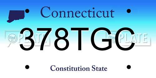 378TGC Connecticut License Plate