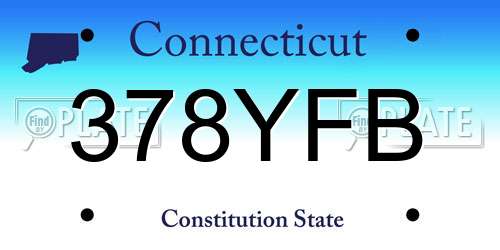 378YFB Connecticut License Plate