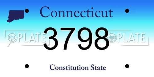 3798 Connecticut License Plate