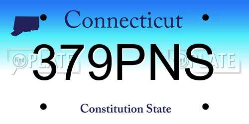 379PNS Connecticut License Plate