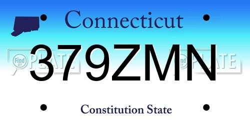 379ZMN Connecticut License Plate