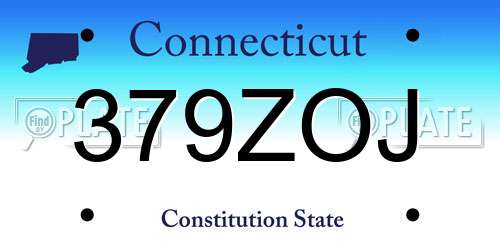 379ZOJ Connecticut License Plate