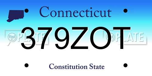 379ZOT Connecticut License Plate