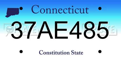 37AE485 Connecticut License Plate