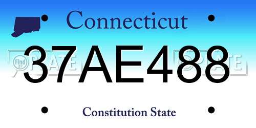 37AE488 Connecticut License Plate