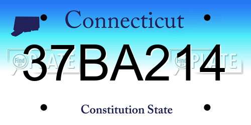 37BA214 Connecticut License Plate