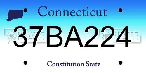 37BA224 Connecticut License Plate