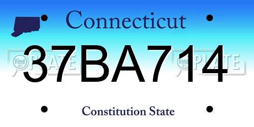 37BA714 Connecticut License Plate