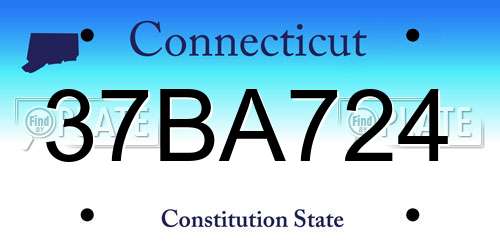 37BA724 Connecticut License Plate