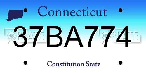 37BA774 Connecticut License Plate