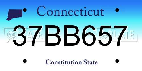 37BB657 Connecticut License Plate