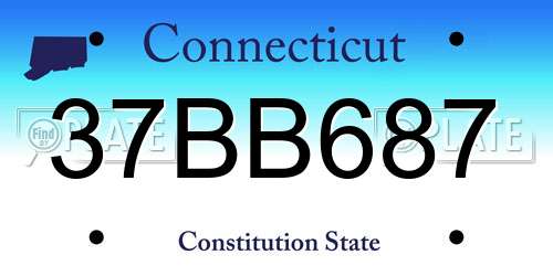 37BB687 Connecticut License Plate