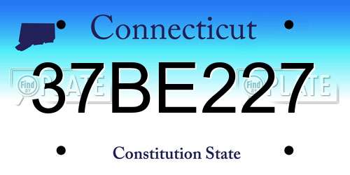 37BE227 Connecticut License Plate