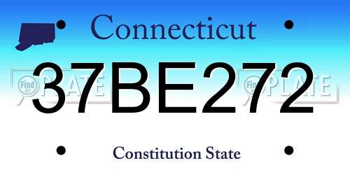 37BE272 Connecticut License Plate