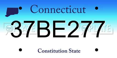37BE277 Connecticut License Plate