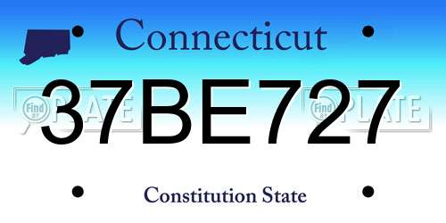 37BE727 Connecticut License Plate