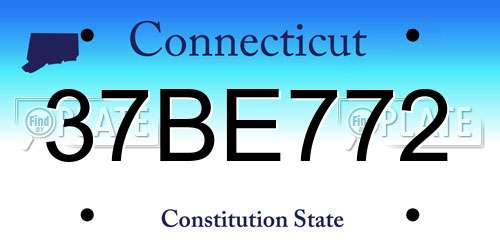 37BE772 Connecticut License Plate