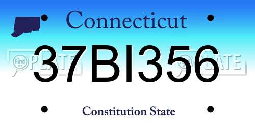 37BI356 Connecticut License Plate